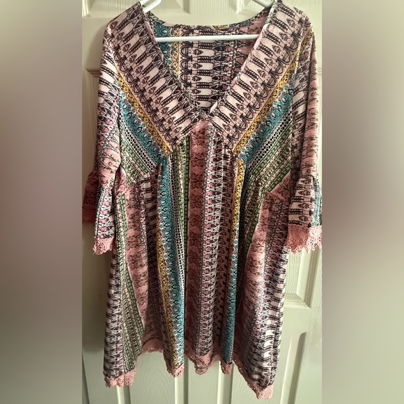 SHEIN Pink Lace Detail Dress - Picture 1 of 3